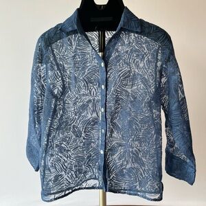 Sheer Blue Coldwater Creek Blouse